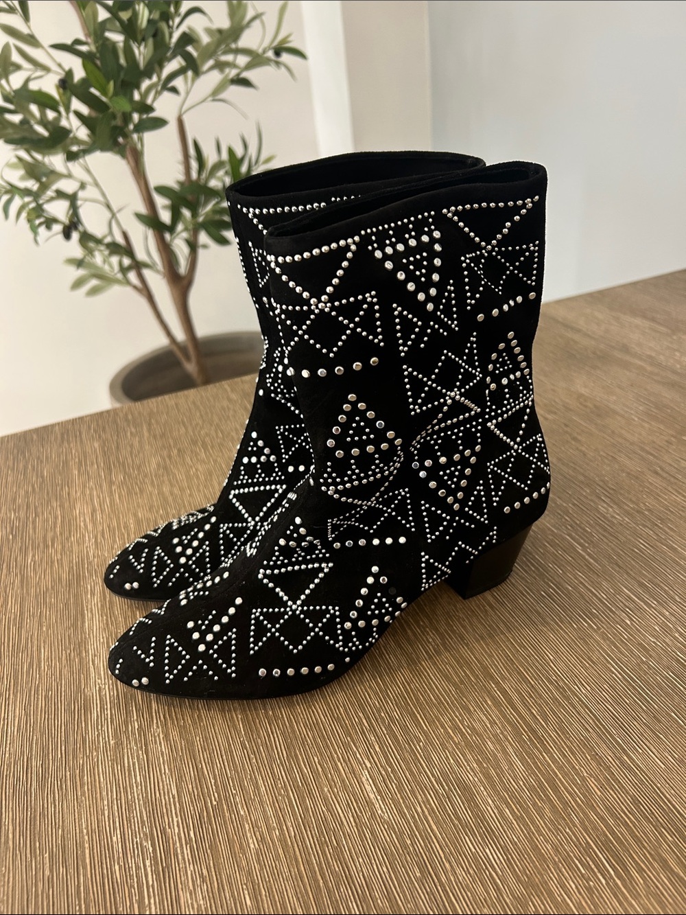 Rebecca Minkoff Studded Black Suede Ankle Boots - Women